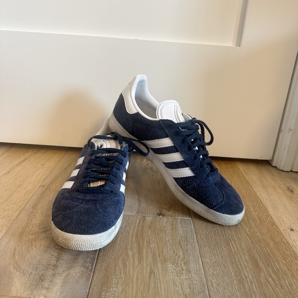 Adidas Navy and White Gazelles